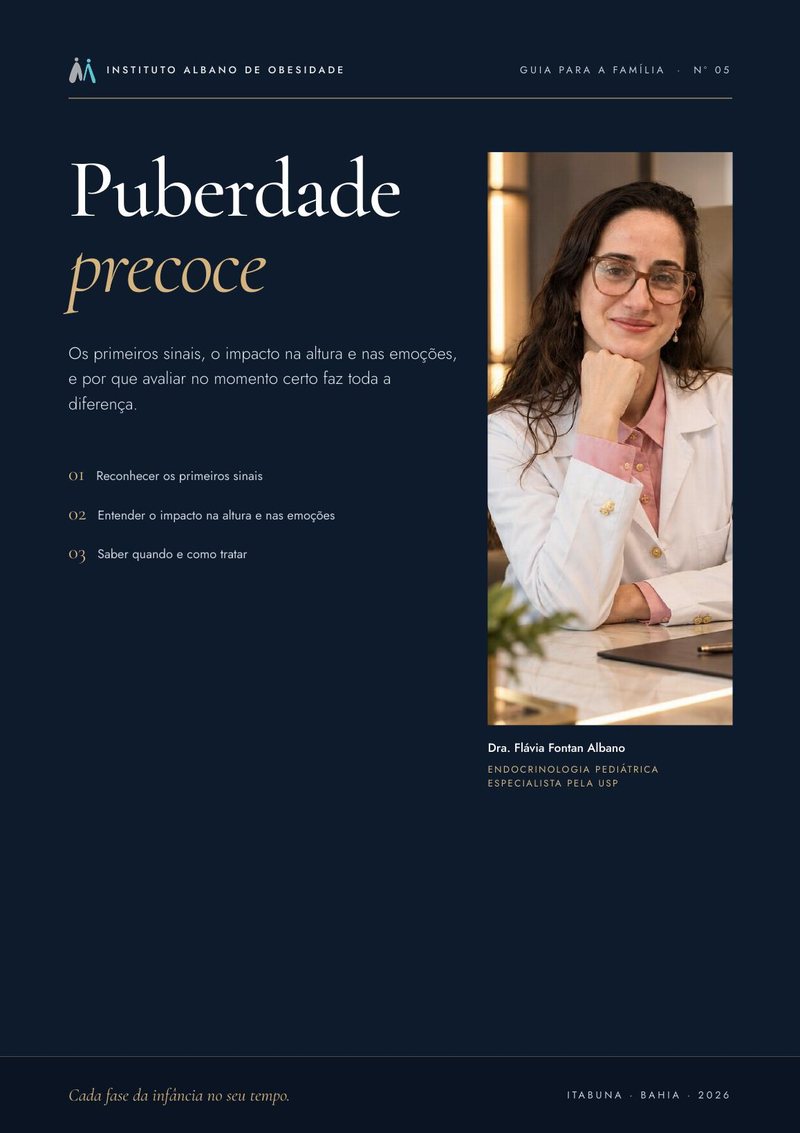 Capa do guia Puberdade precoce